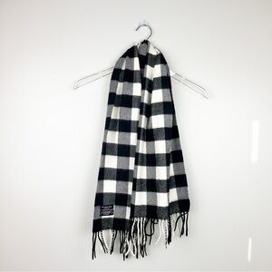 Vintage Christian Dior Monsieur Cashmaire Acrylic Fringed Scarf black white